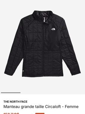 The North Face Women's Black Shiny Quilted Jacket with Drawcord